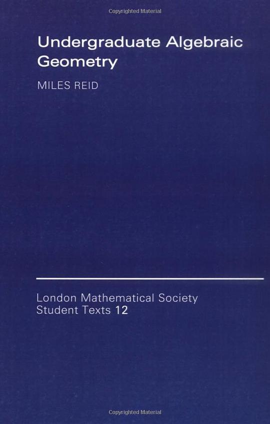 Undergraduate Algebraic Geometry